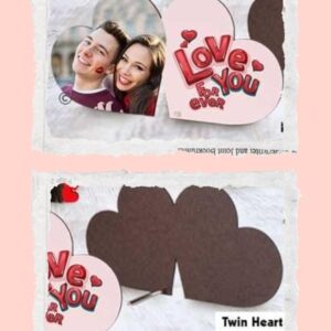 Photoframe with twin hearts